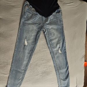 Time and Tru Faded Blue Ripped Skinny Jeans